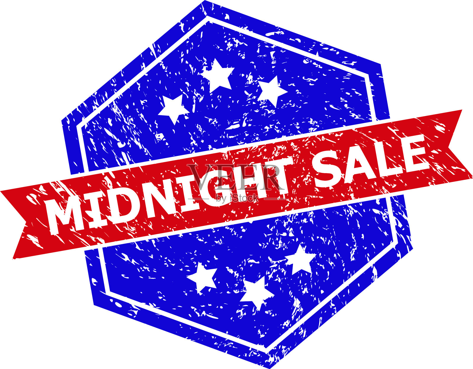 六角形双色午夜销售橡皮图章用设计元素图片