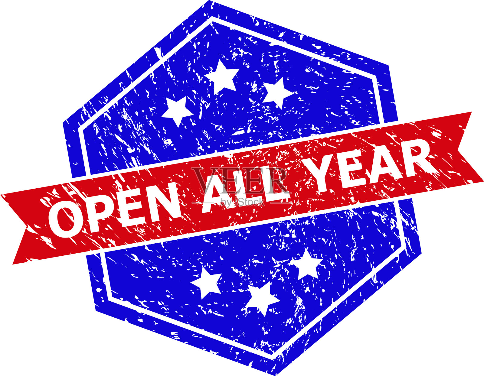 六角形双色开全年水印用插画图片素材