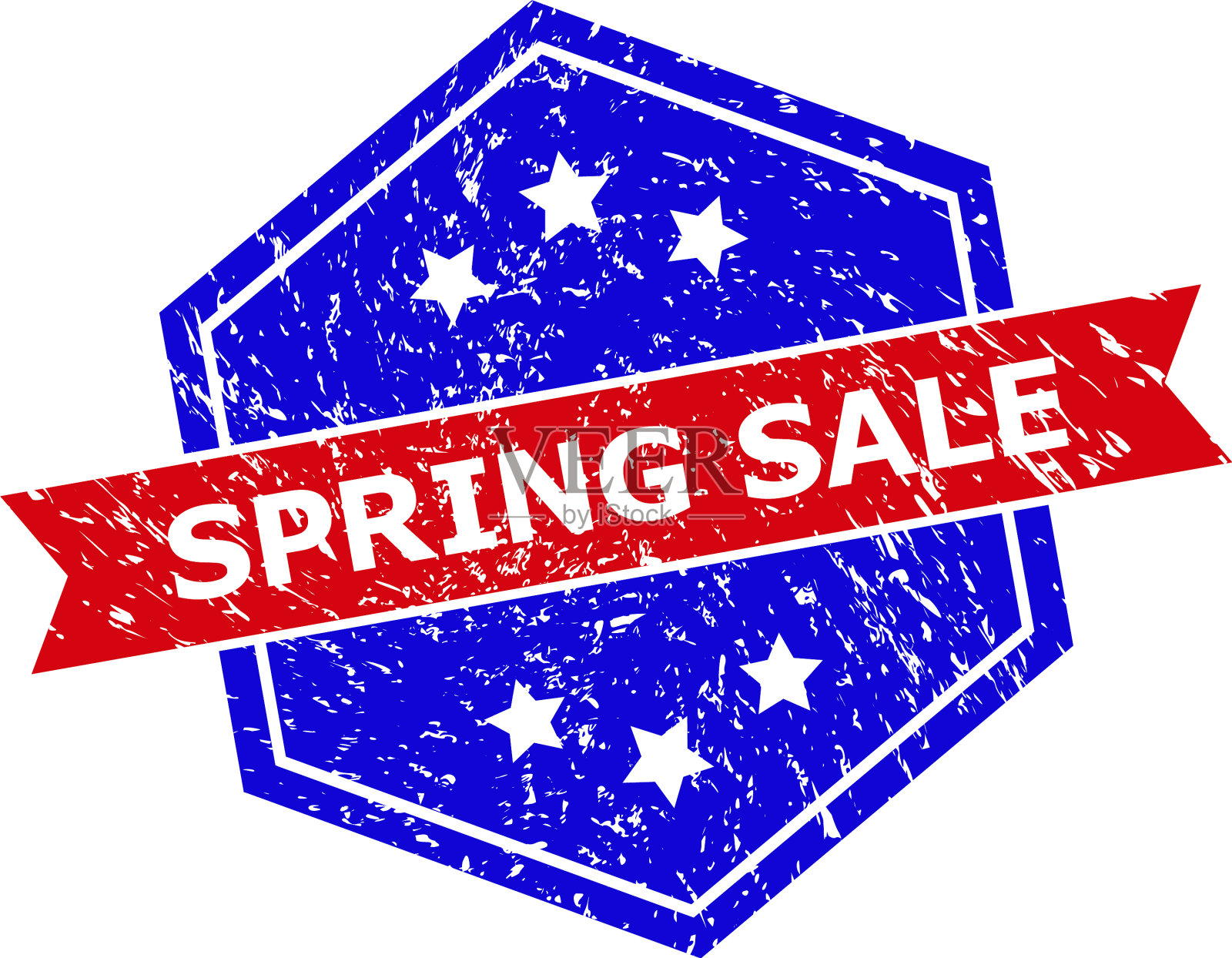 六角双色弹簧销售邮票与垃圾设计元素图片