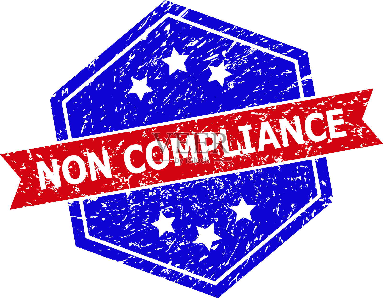 六角双色不符合橡皮图章用插画图片素材