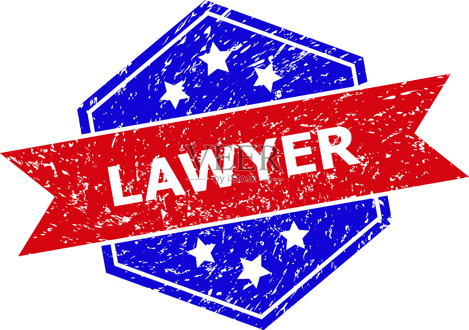 六角形双色律师印章用橡胶插画图片素材