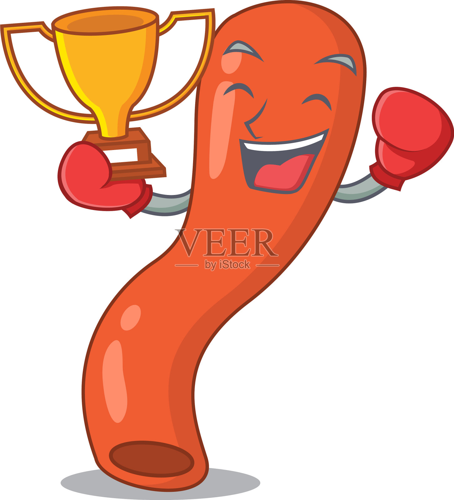 一幅优雅的拳击冠军附录漫画插画图片素材