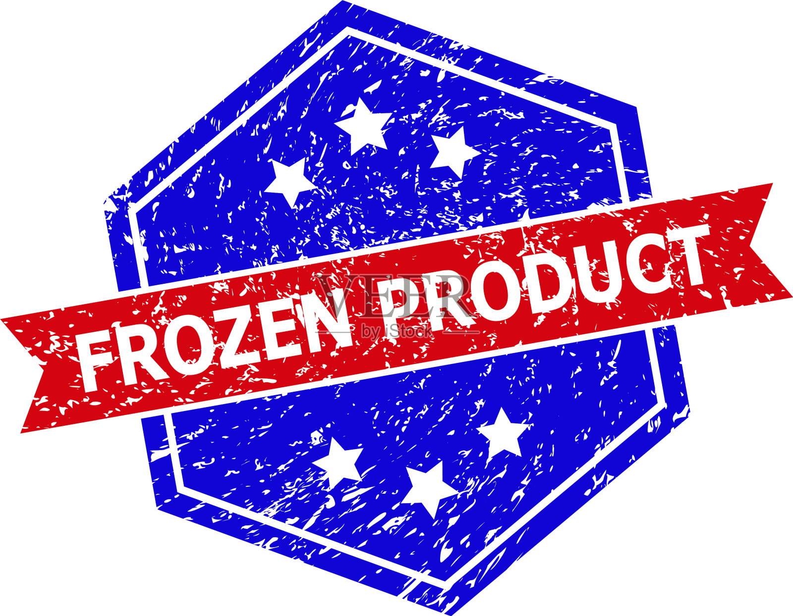 六角双色冷冻产品用橡胶盖章设计元素图片