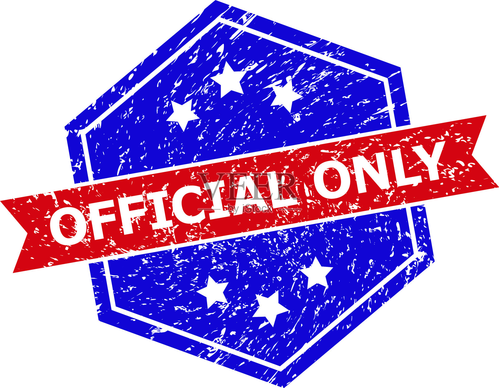 六角形双色官印只配橡皮图章设计元素图片