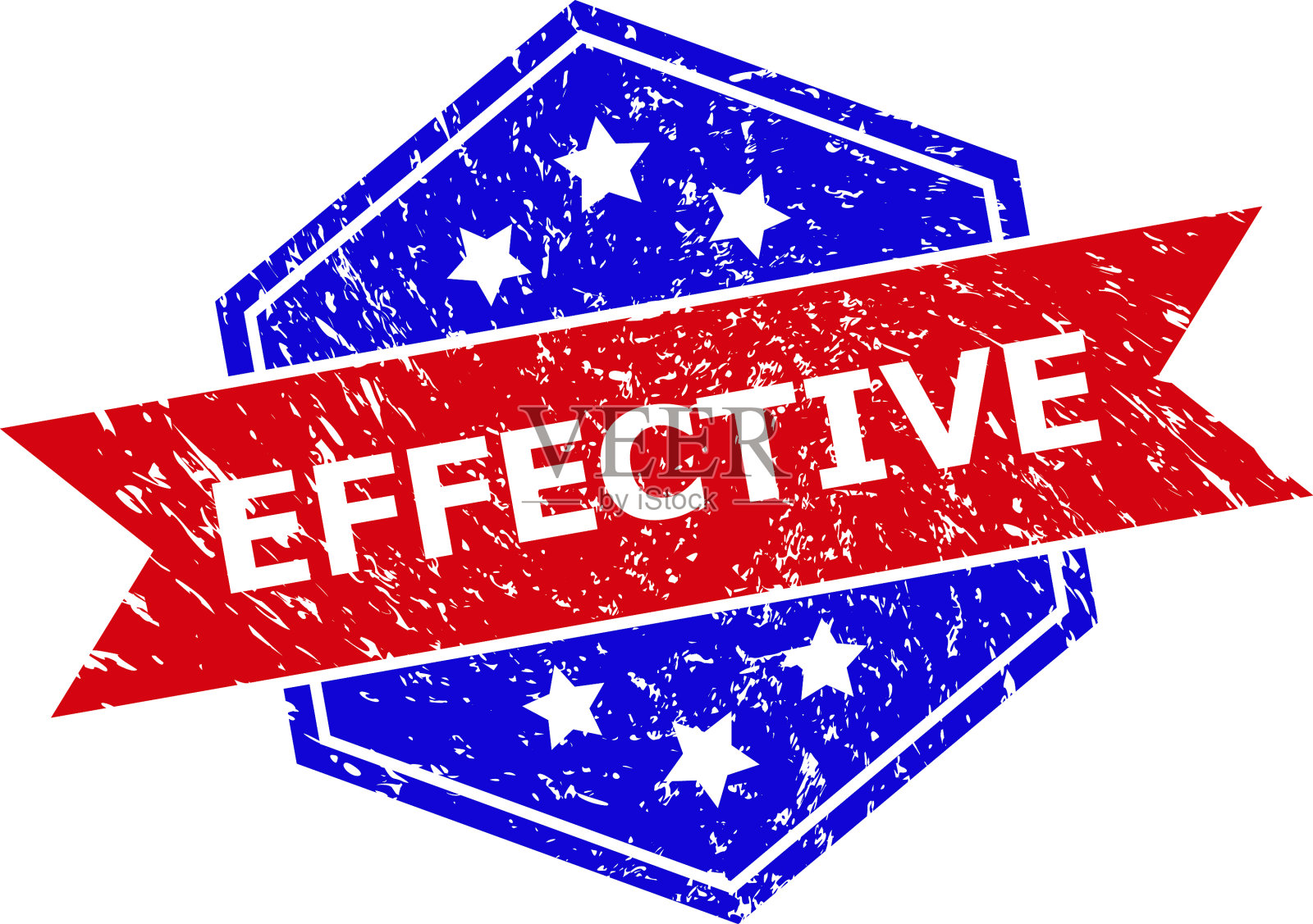 六角形双色有效水印与污垢设计元素图片