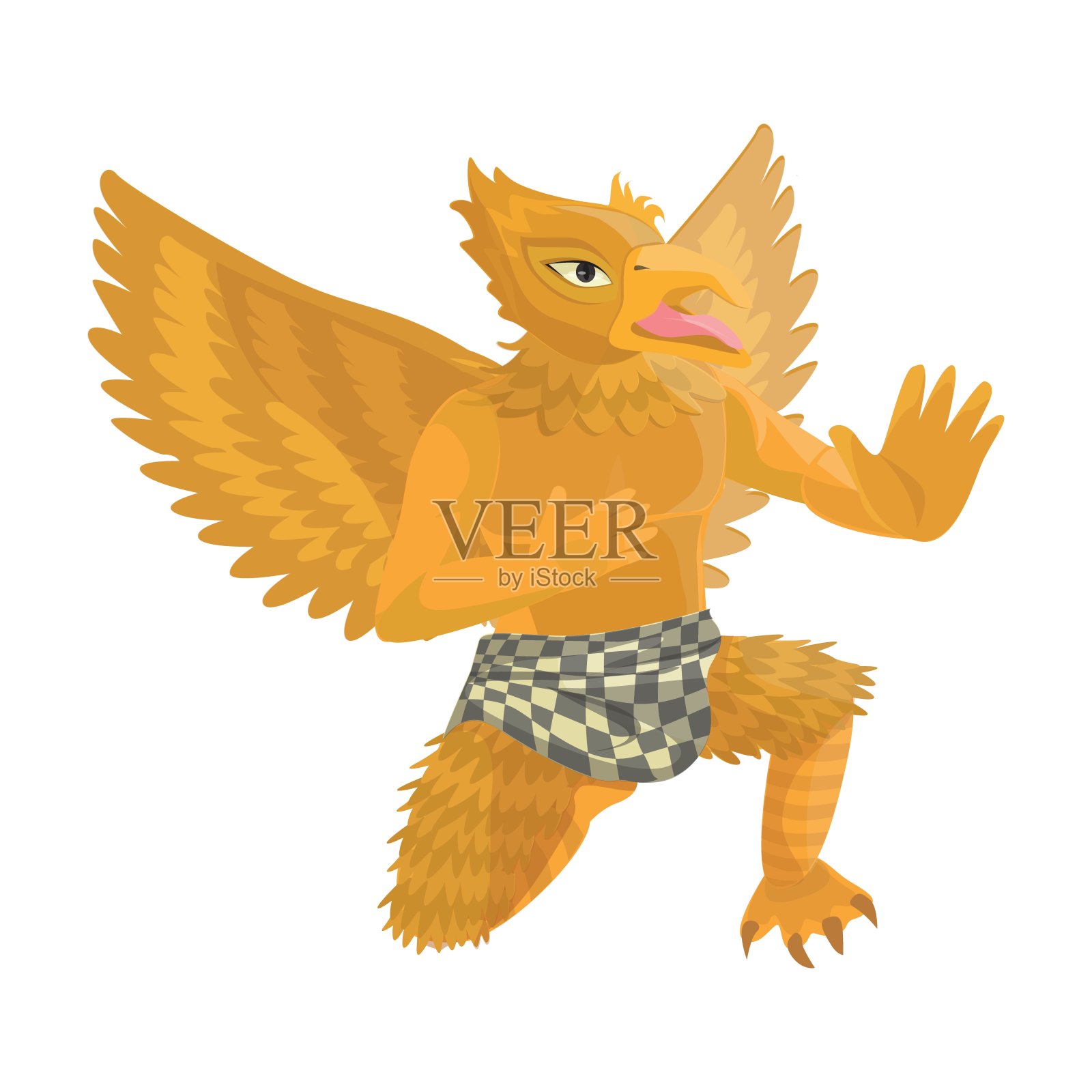 可爱的矢量人物鹰航，印度尼西亚插画图片素材