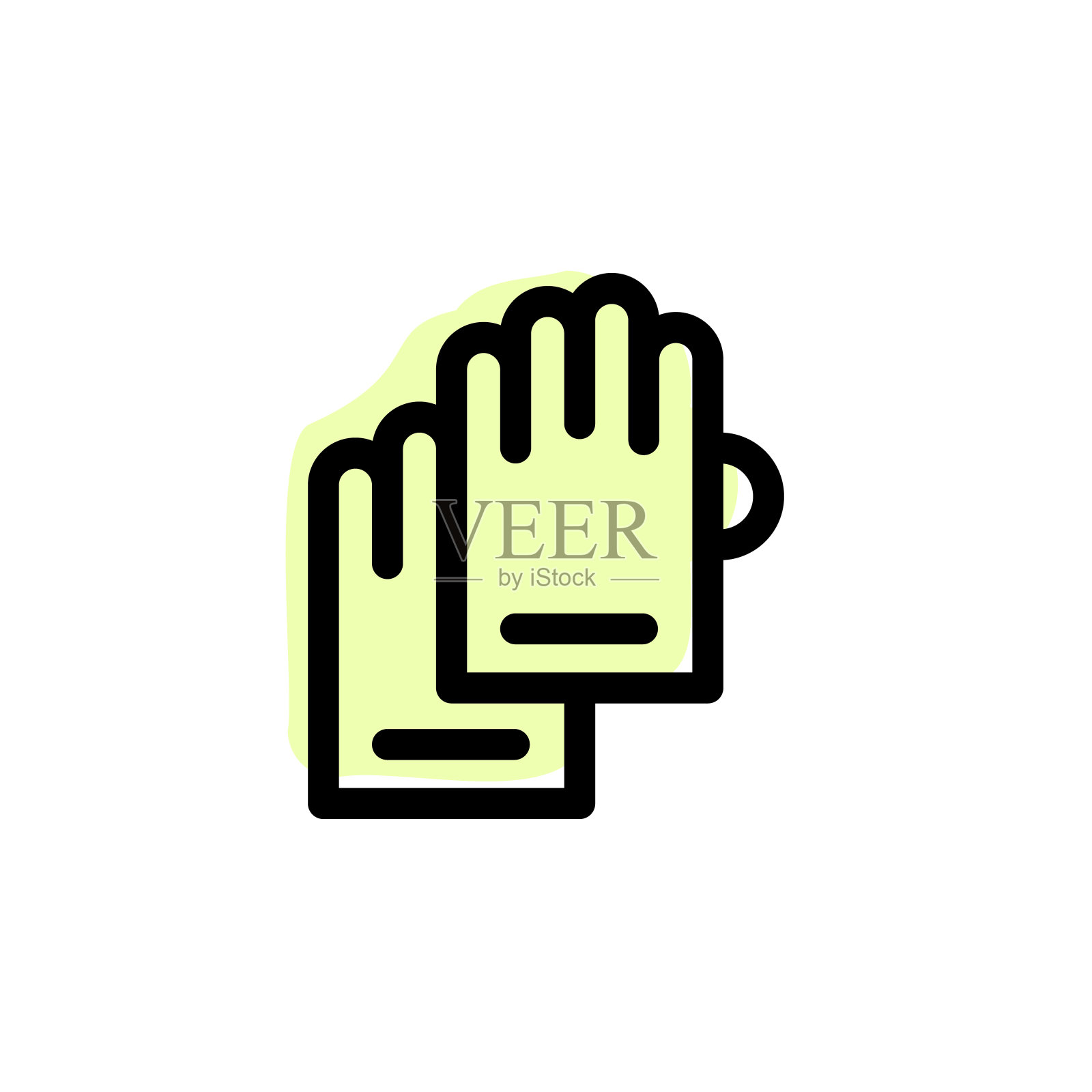 手套与颜色阴影矢量图标在洗衣集插画图片素材