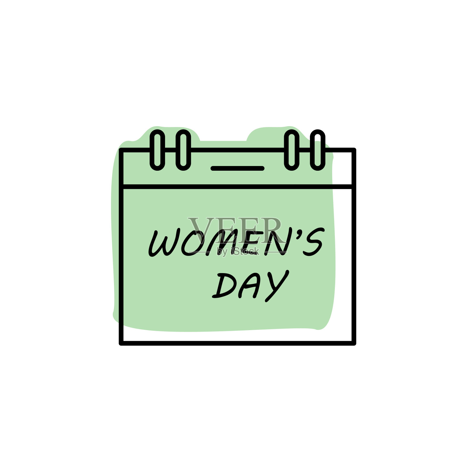 妇女节，日历用彩色阴影矢量图标在3月8日设置插画图片素材