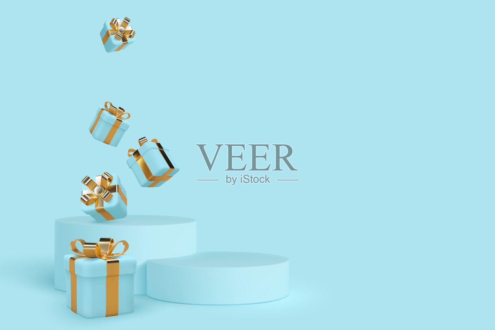 矢量3d讲台场景。插画图片素材