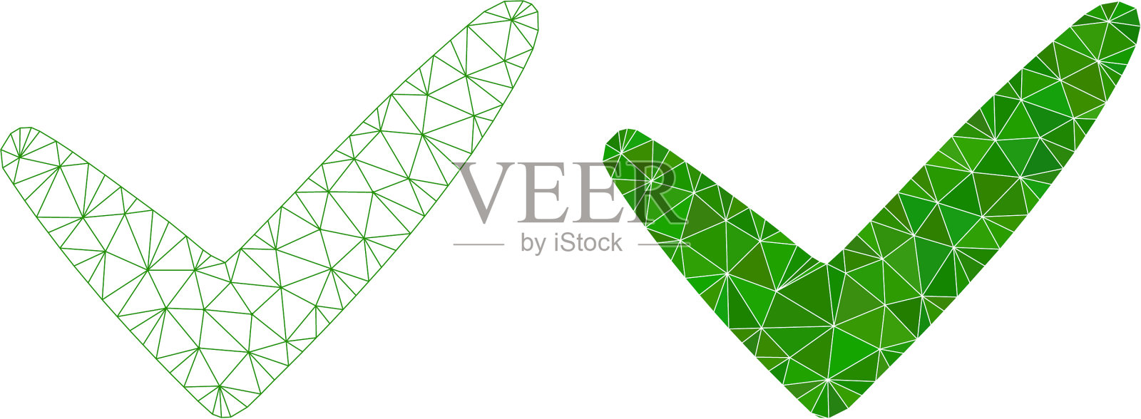 是的多边形和网格图标插画图片素材