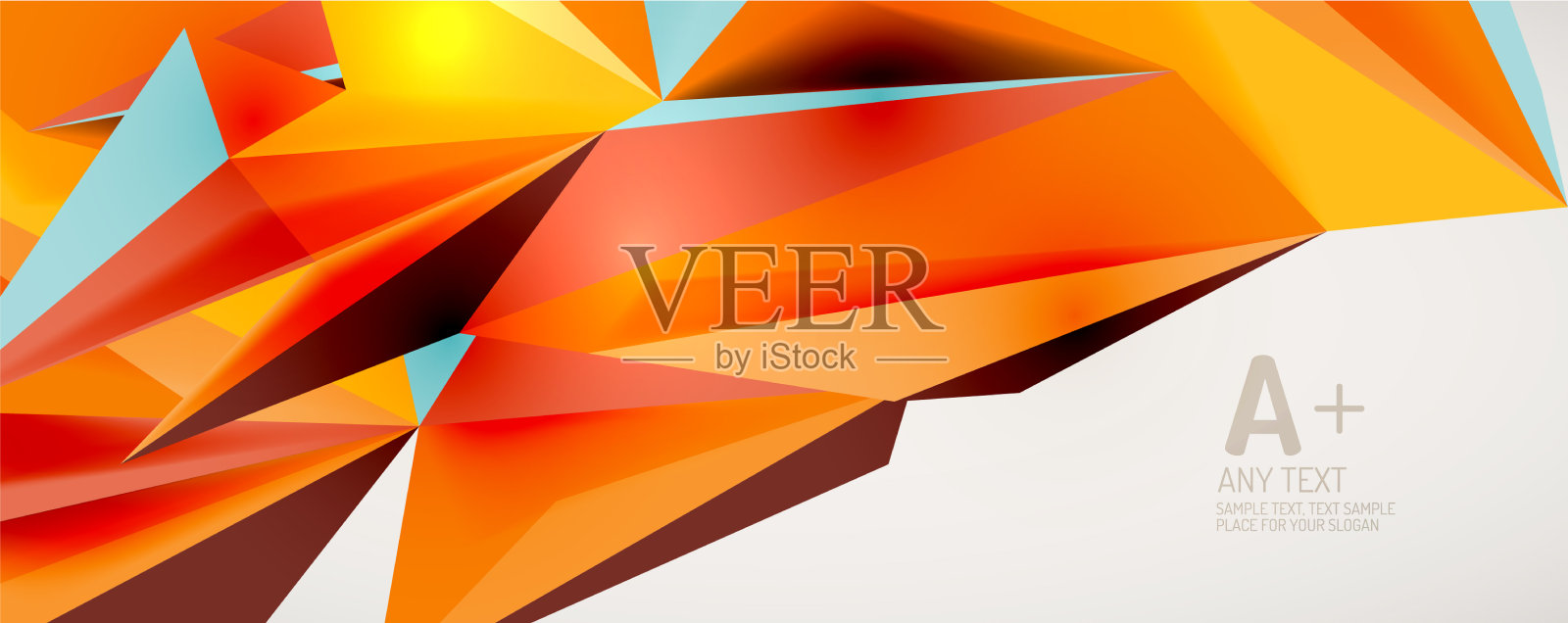 三角形几何背景低多边形3d插画图片素材