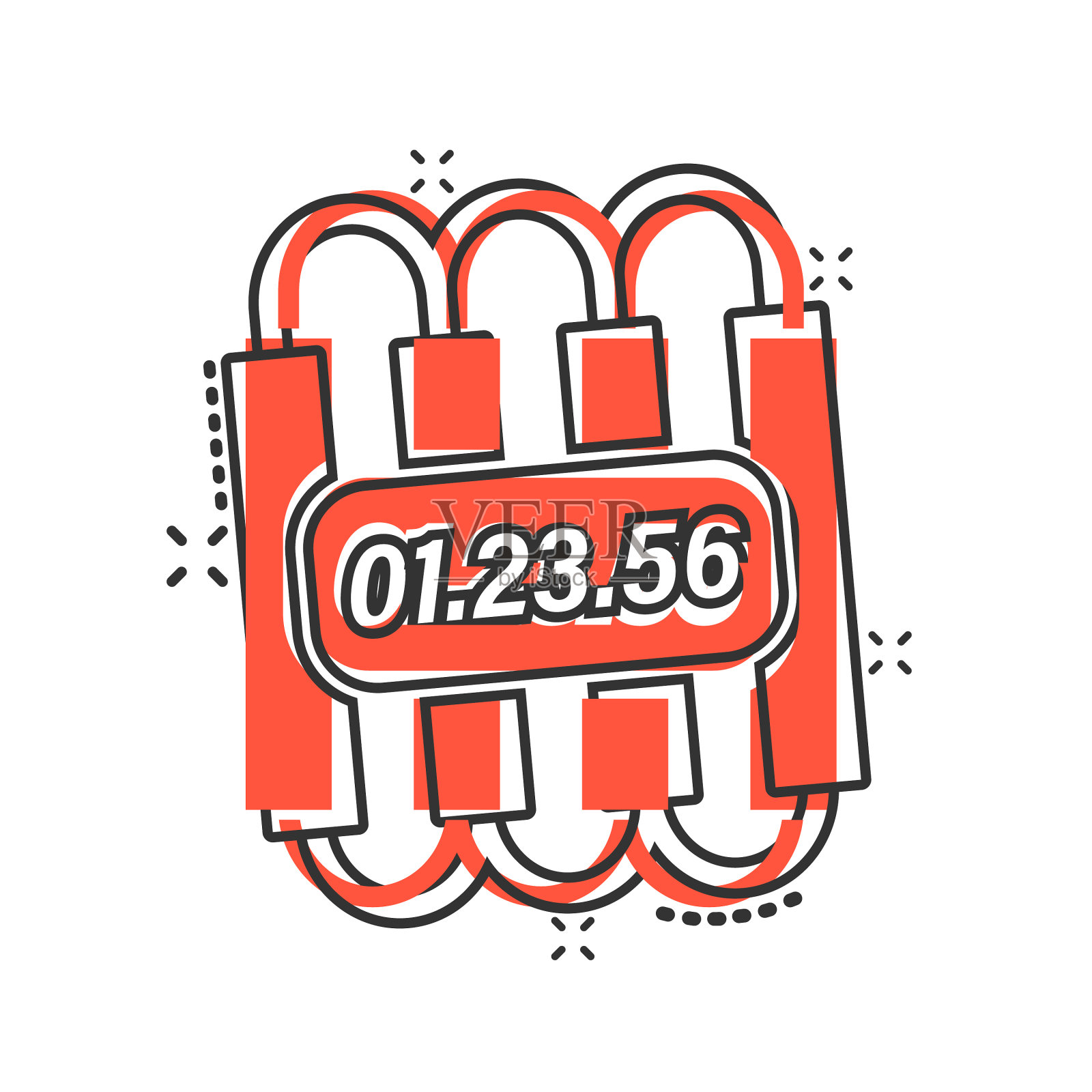 炸弹图标在漫画风格炸药卡通上设计元素图片