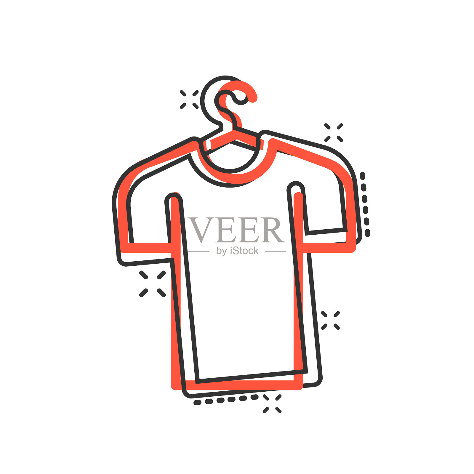 t恤图标在漫画风格休闲服装卡通设计元素图片