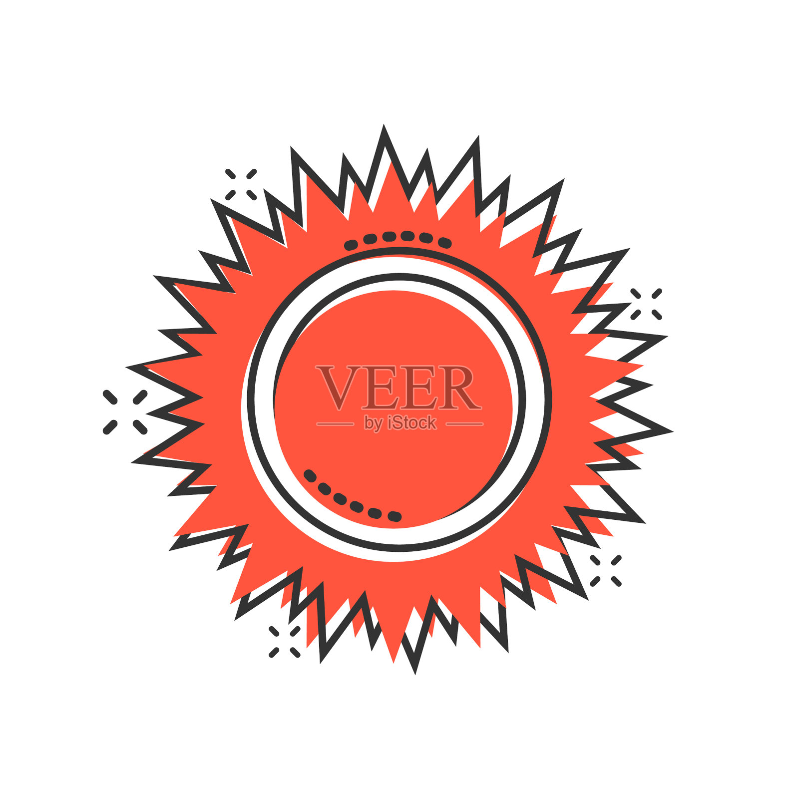 太阳图标在漫画风格的阳光卡通标志上图标素材