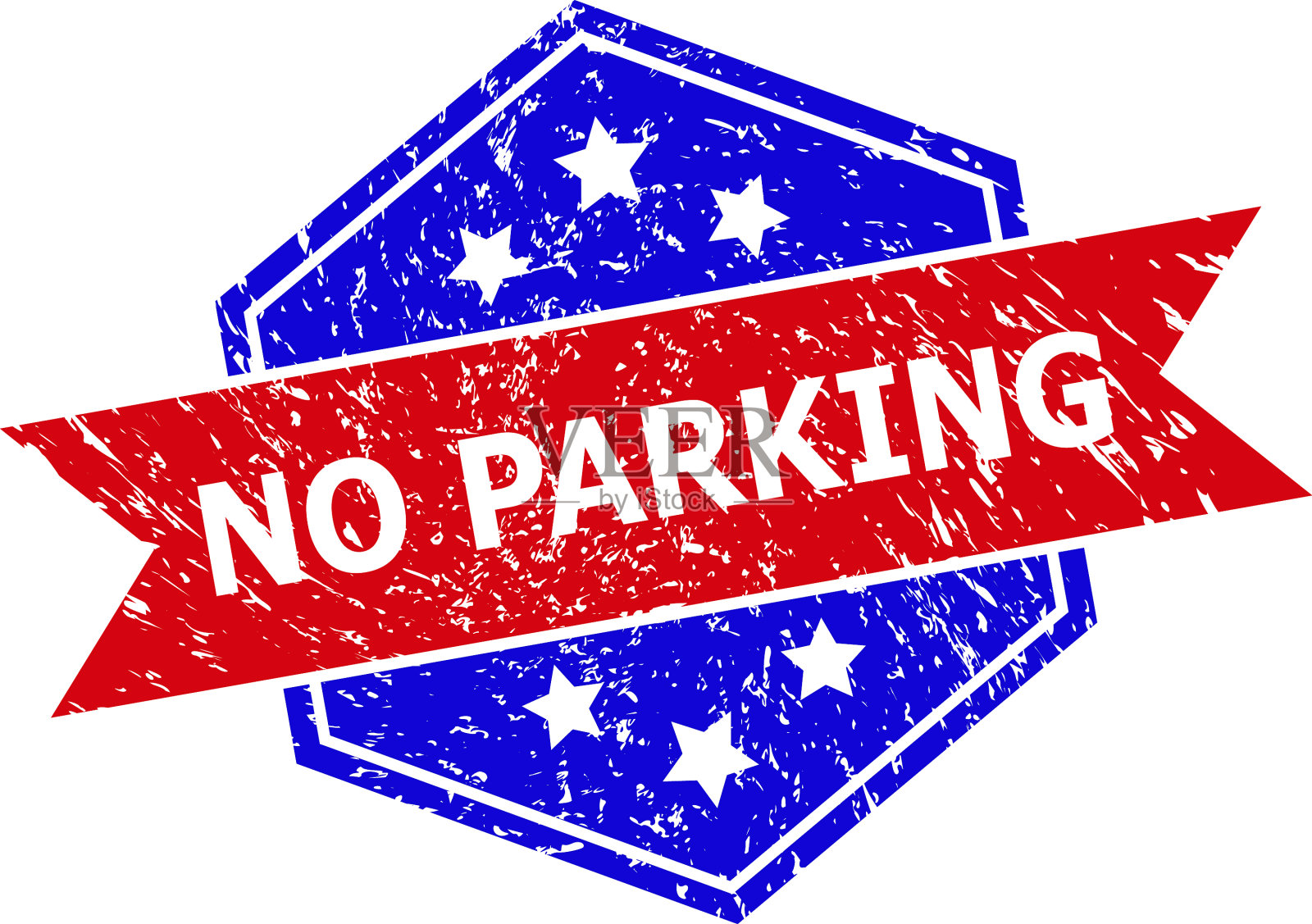 六角形双色无停车印章印章用橡胶插画图片素材