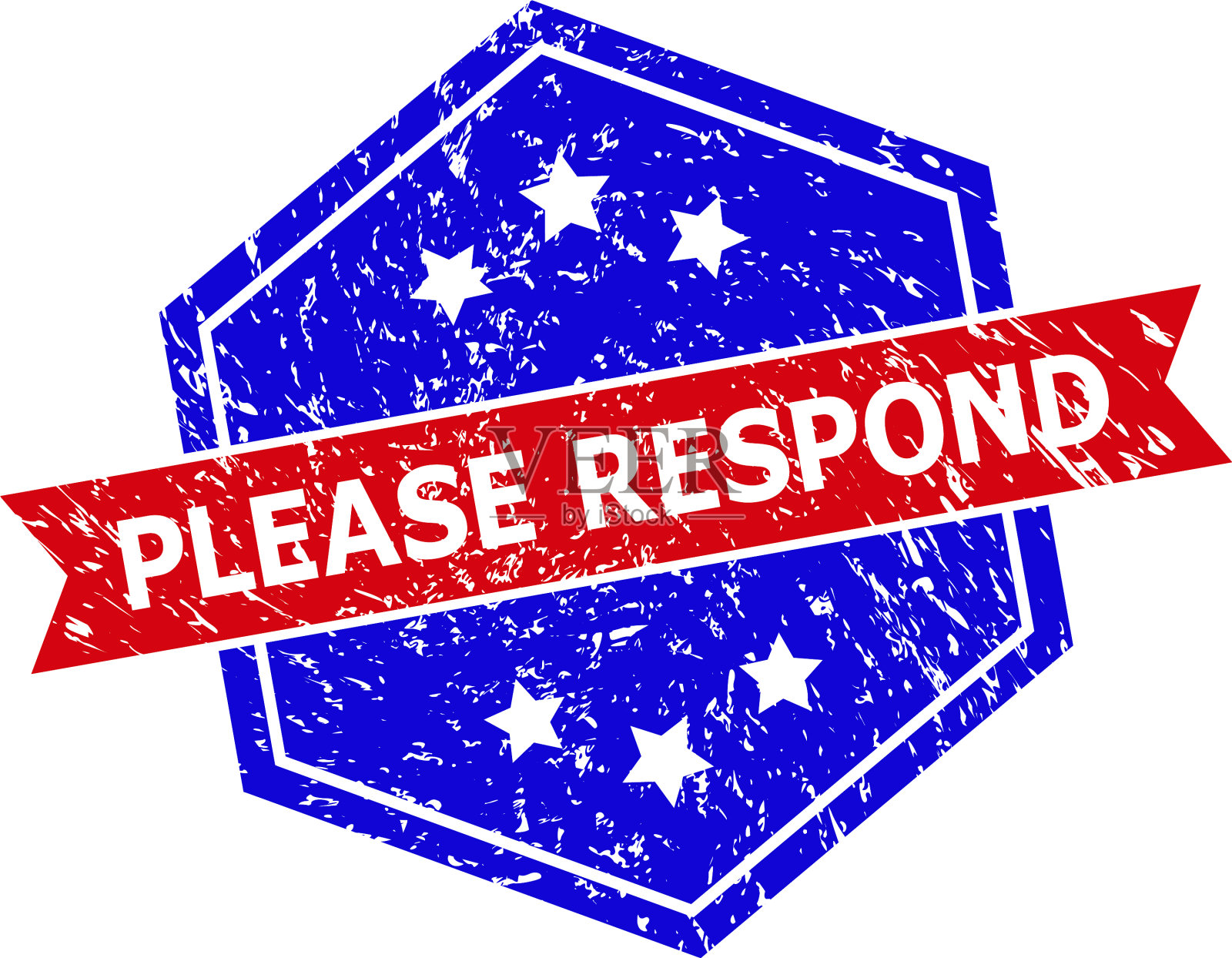 六角形双色请用橡皮图章回复插画图片素材