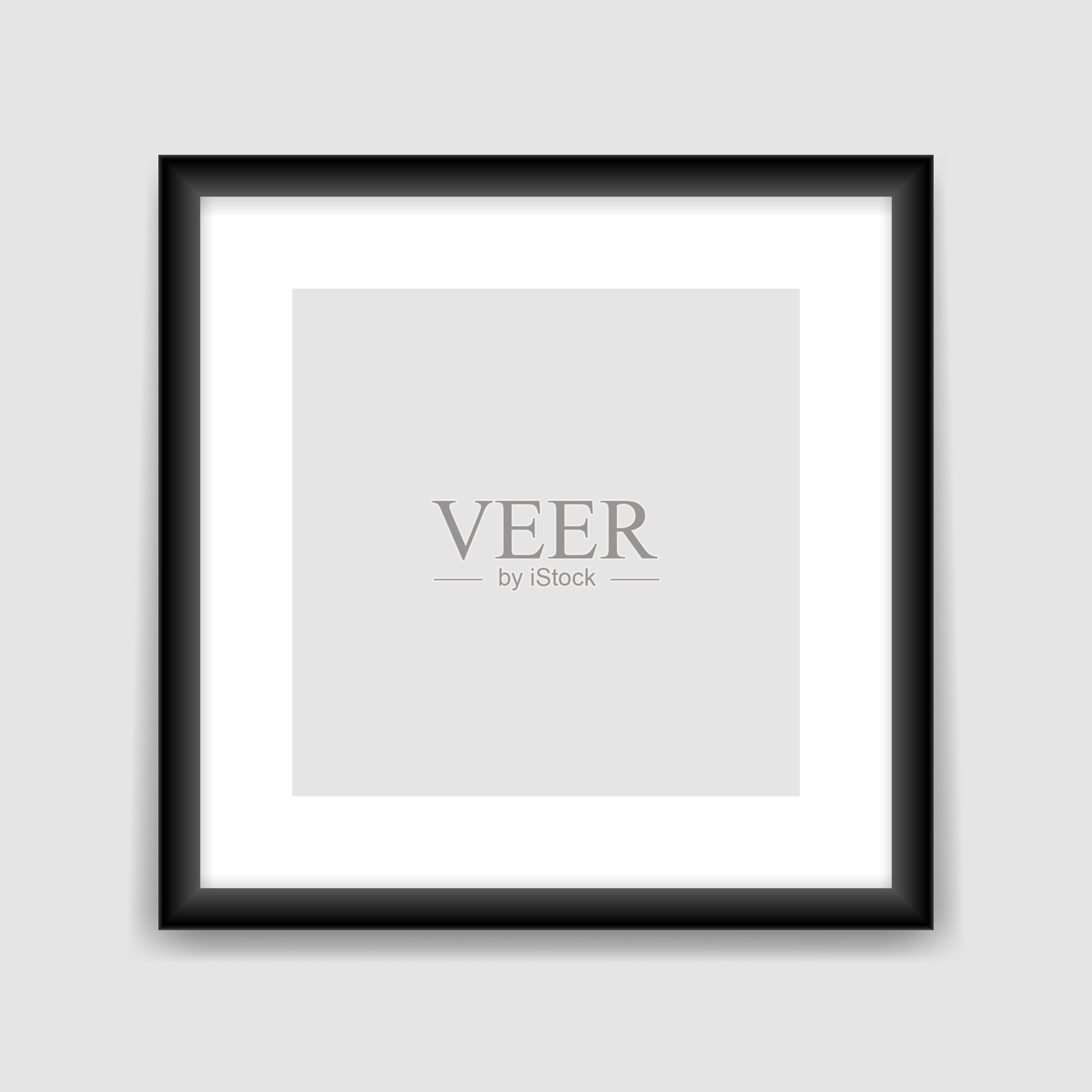 方形黑色相框模板。空垂直横幅与广告灰色中心现实的设计为图片。插画图片素材