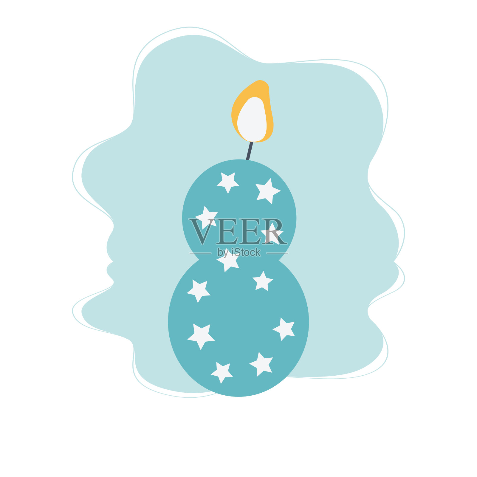 八岁生日蜡烛插画图片素材