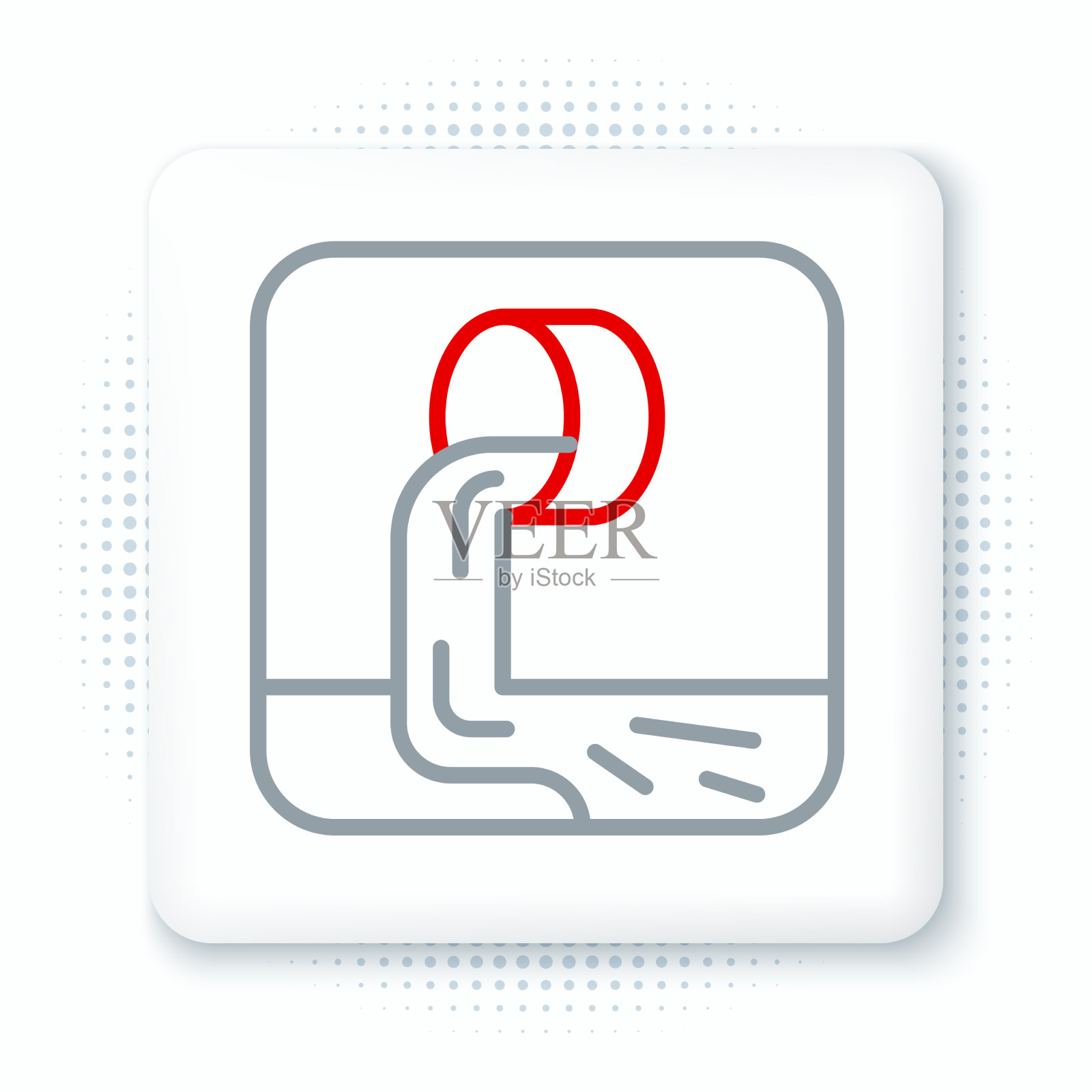 线废水图标隔离在白色背景上插画图片素材