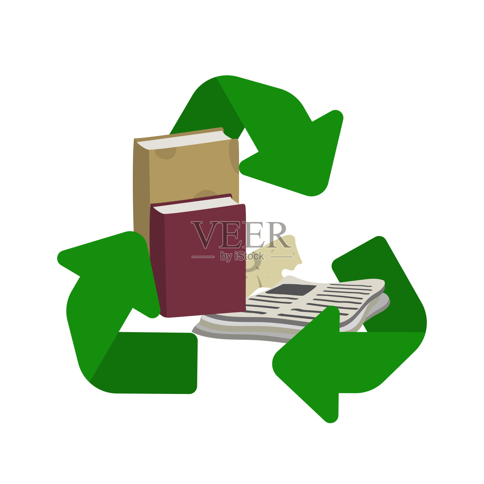 纸回收标志。插画图片素材