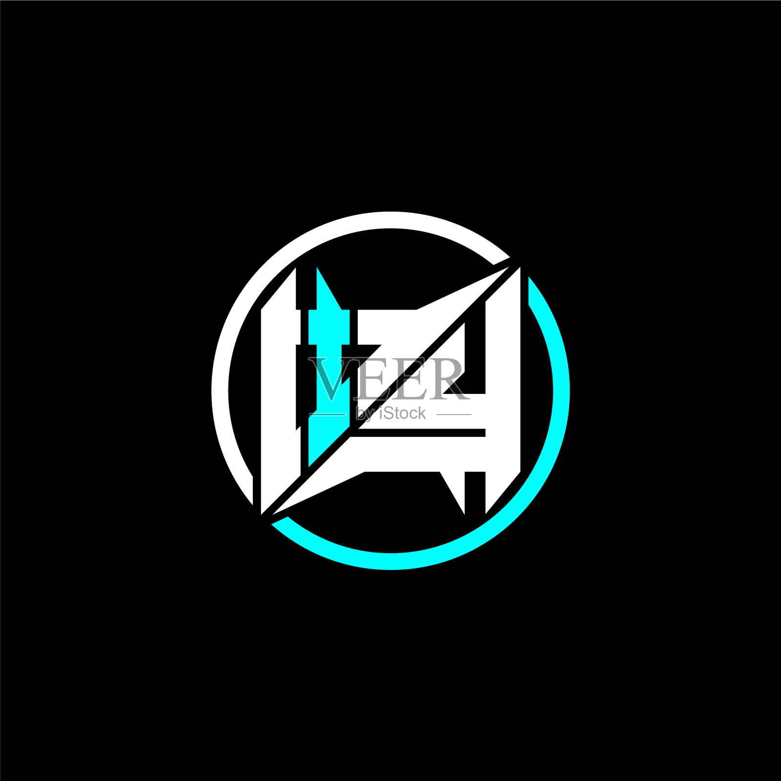 带有首字母的现代极简设计插画图片素材