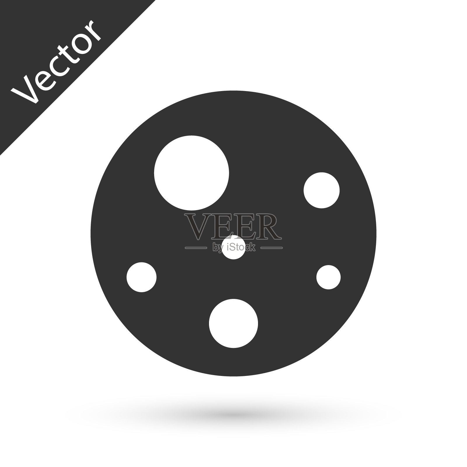 灰色星球火星图标孤立在白色背景。向量插画图片素材