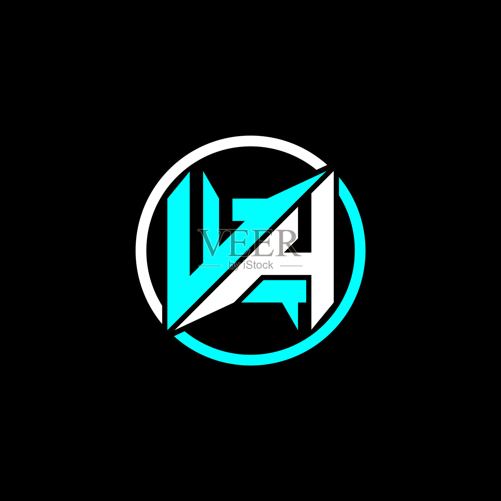 带有首字母的现代极简设计插画图片素材