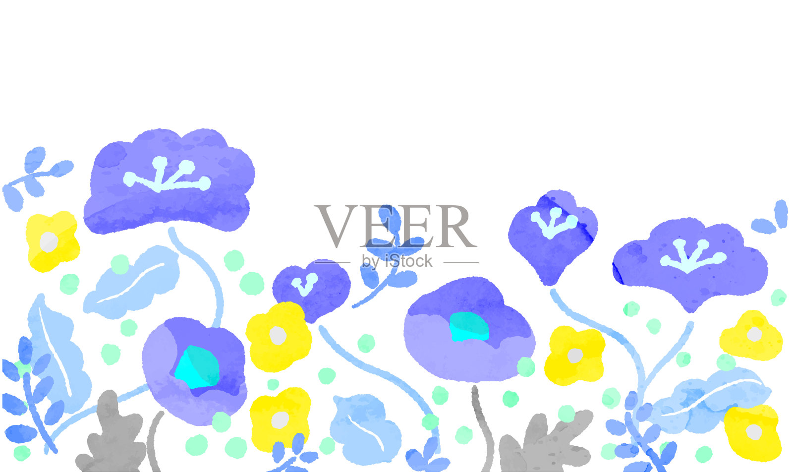 现代斯堪的纳维亚植物背景插画图片素材