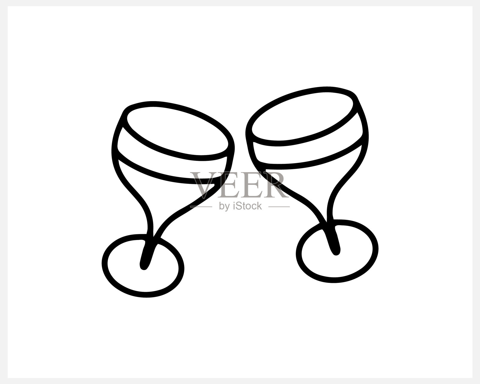 涂鸦玻璃图标素描婚礼祝酒酒插画图片素材