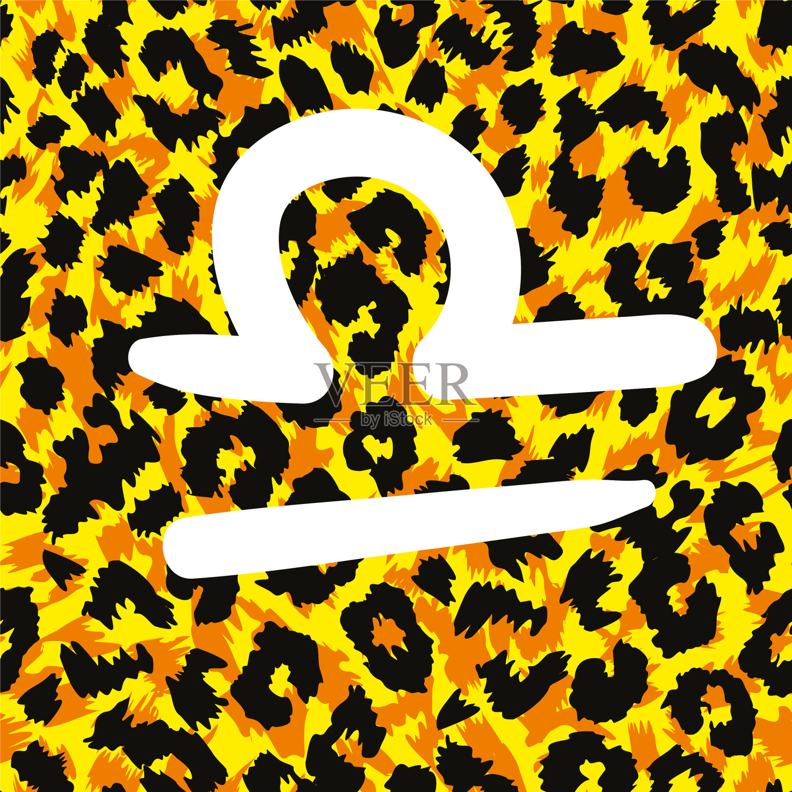 十二星座命名天秤座在动物印插画图片素材