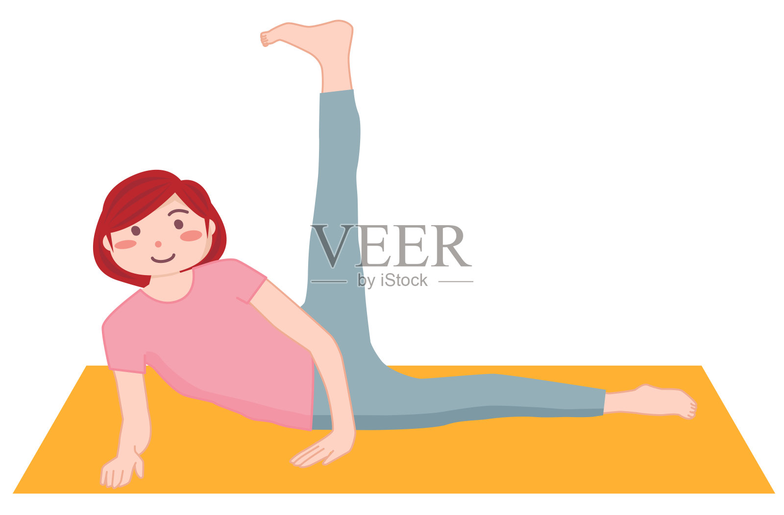 普拉提的姿势。插画图片素材