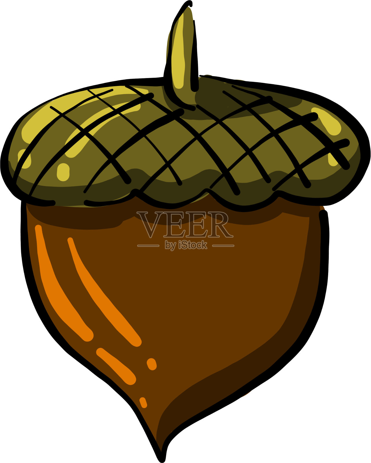 白色背景上的棕色橡子设计元素图片