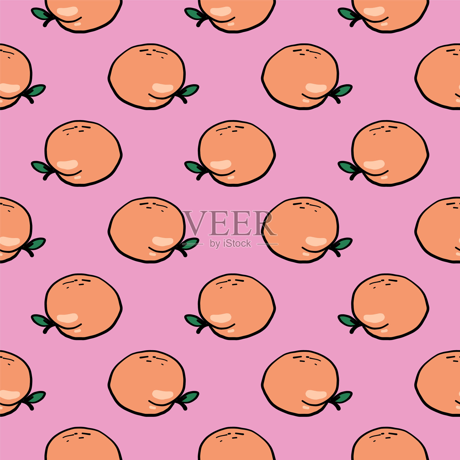 橙色杏黄色无缝图案在粉红色的背景插画图片素材