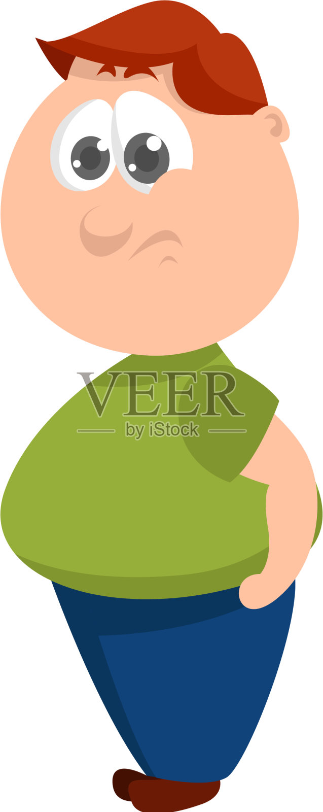 白色背景上的胖子插画图片素材