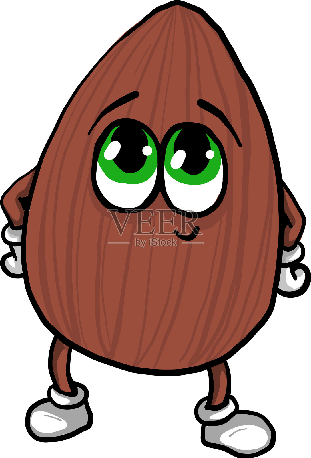 白色背景上的快乐小杏仁插画图片素材