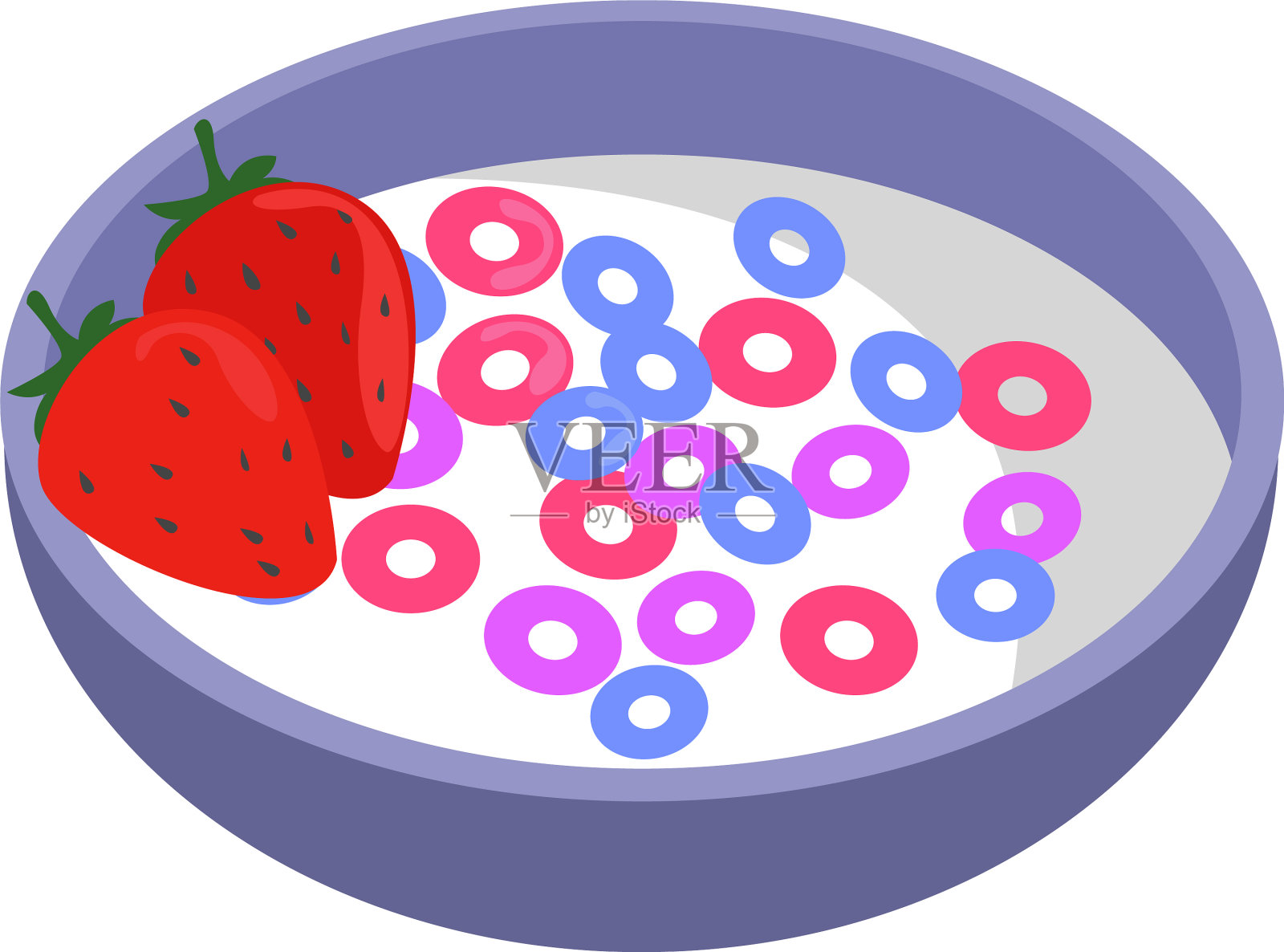 白色背景上的早餐麦片插画图片素材