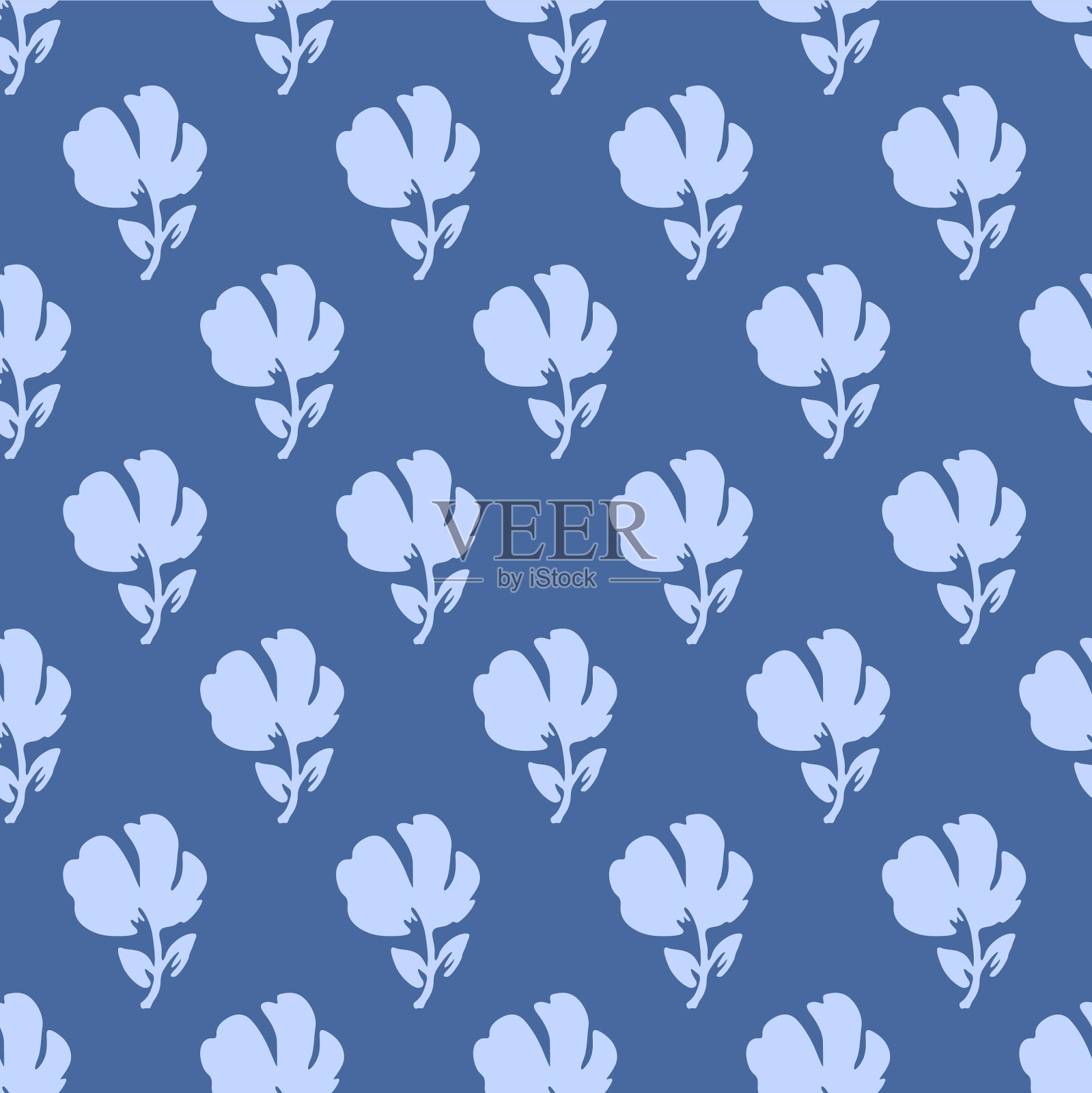 日本软棉花矢量无缝图案插画图片素材