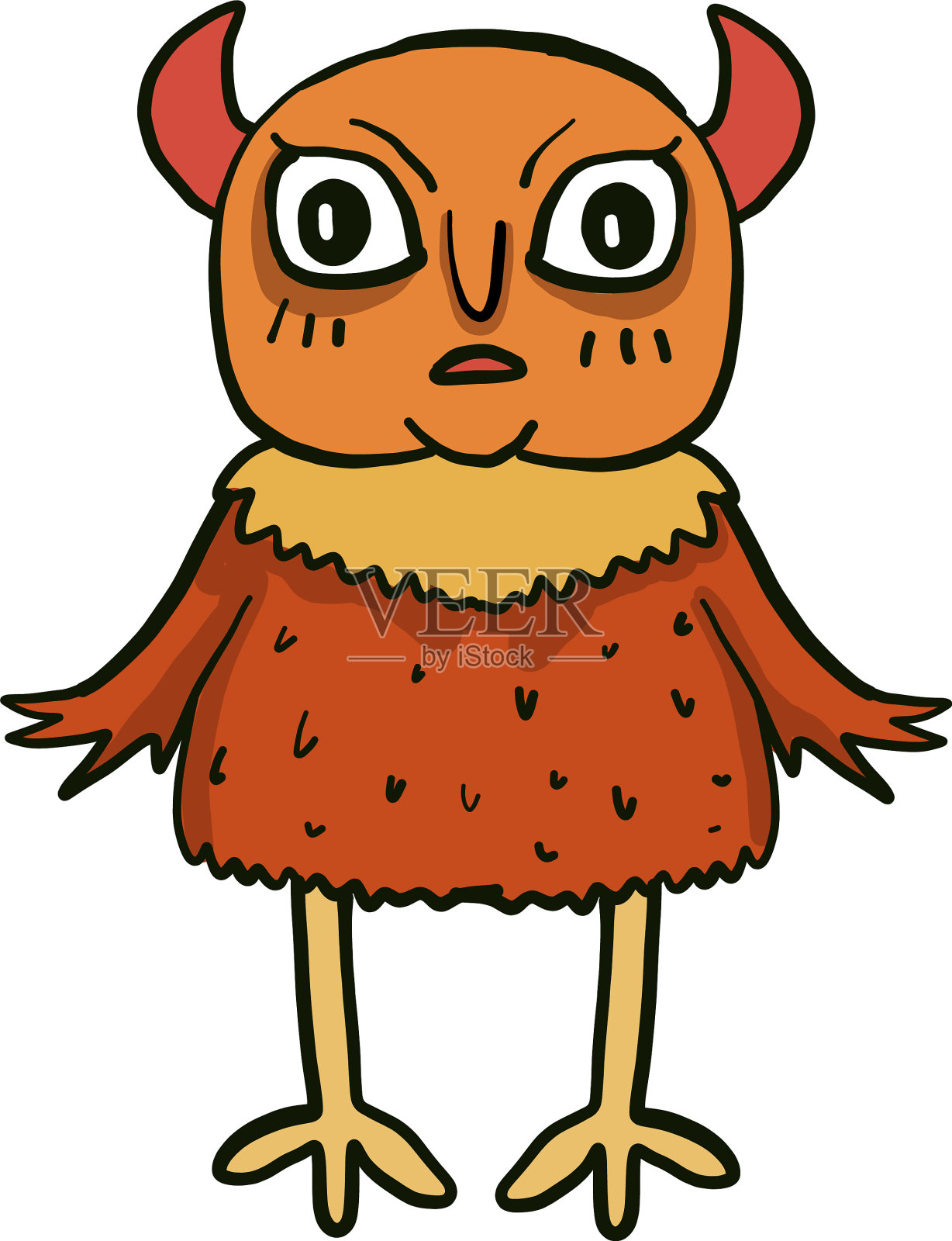 白色背景上的橙色怪物设计元素图片