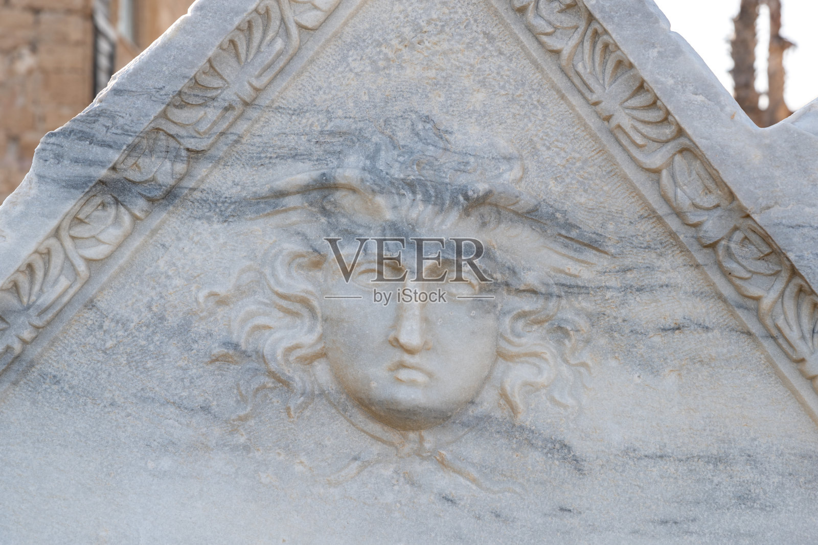 以色列凯撒利亚国家公园的大理石石棺照片摄影图片