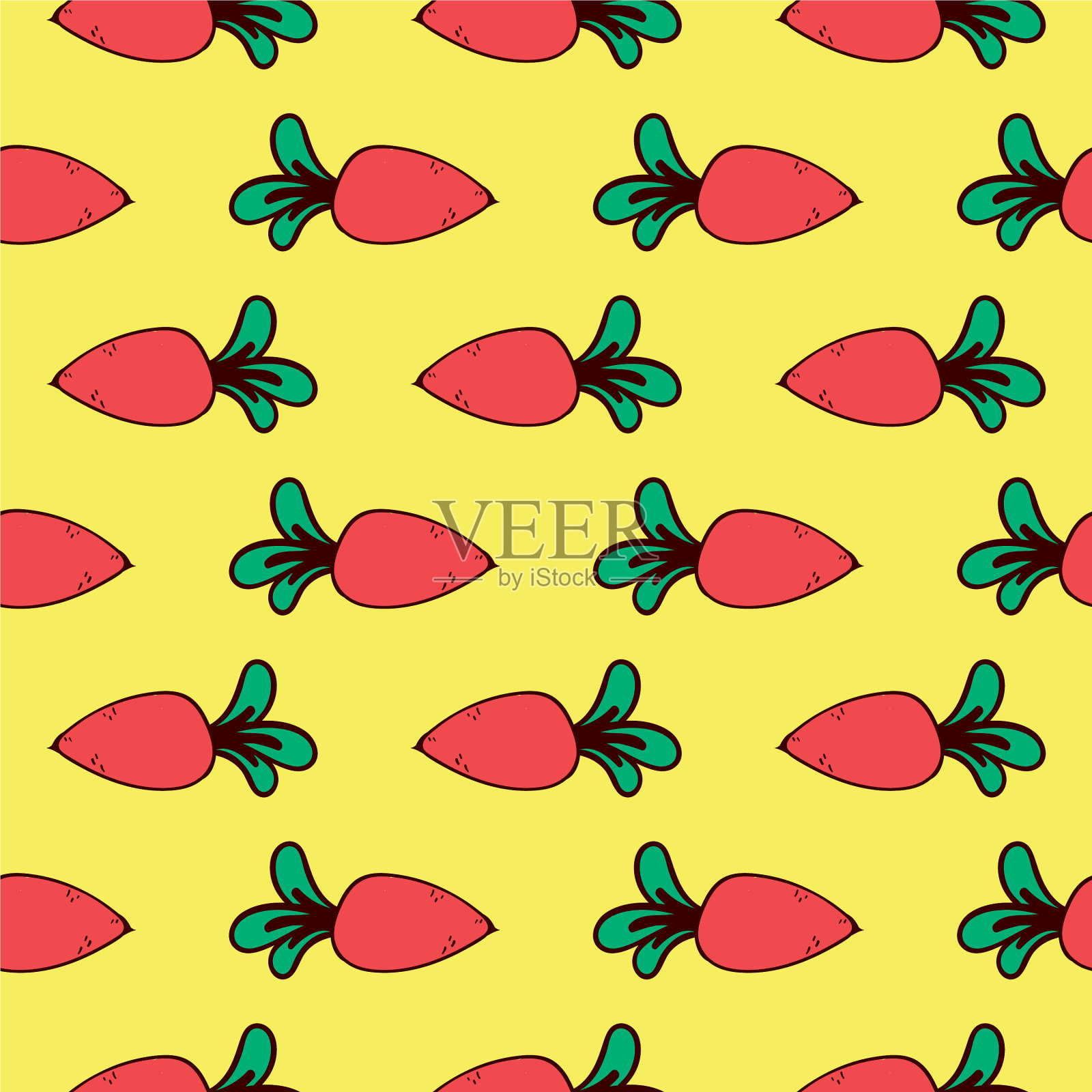 巴卡罗无缝图案上的黄色背景插画图片素材