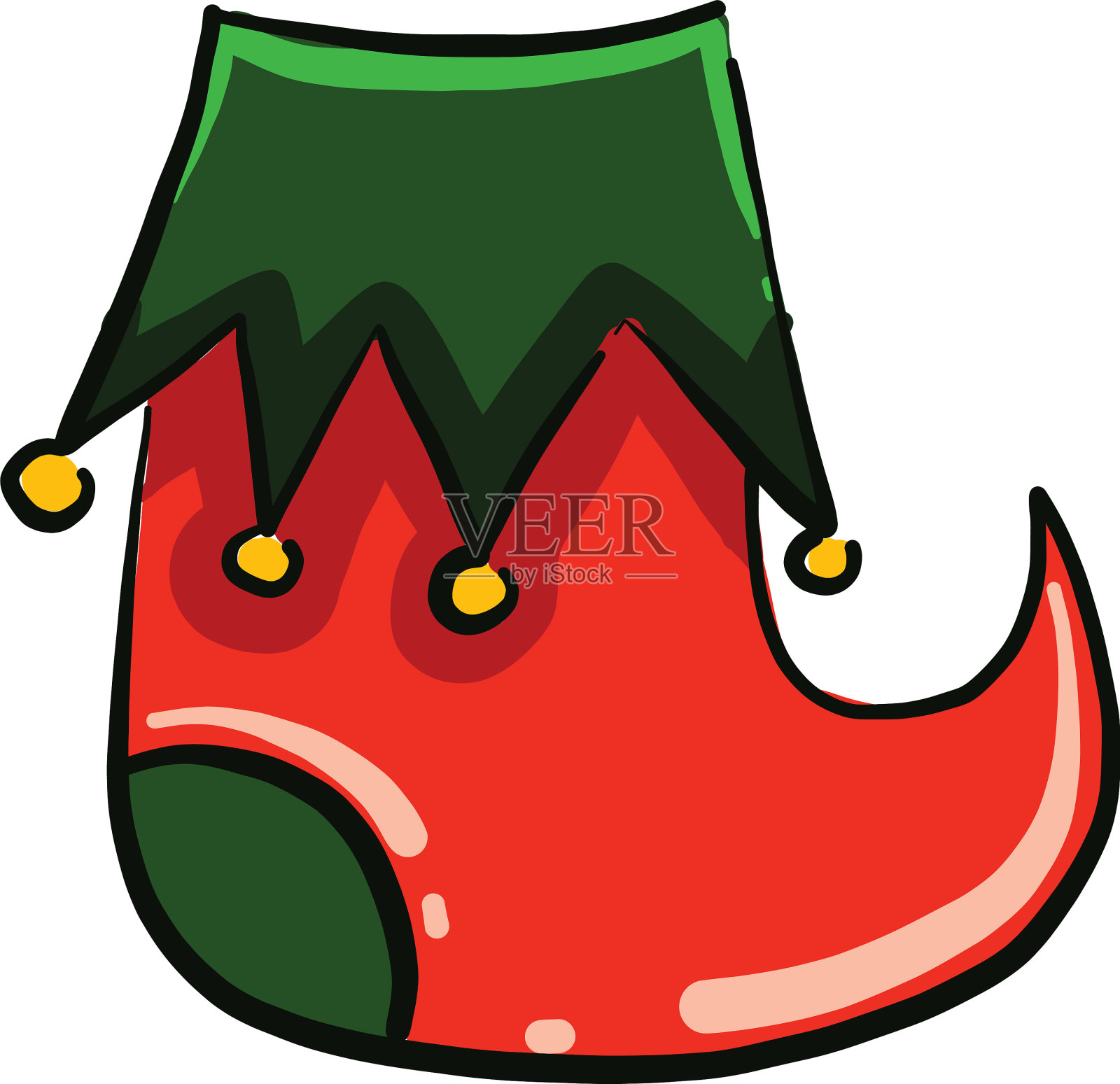 白色背景上的精灵靴子设计元素图片