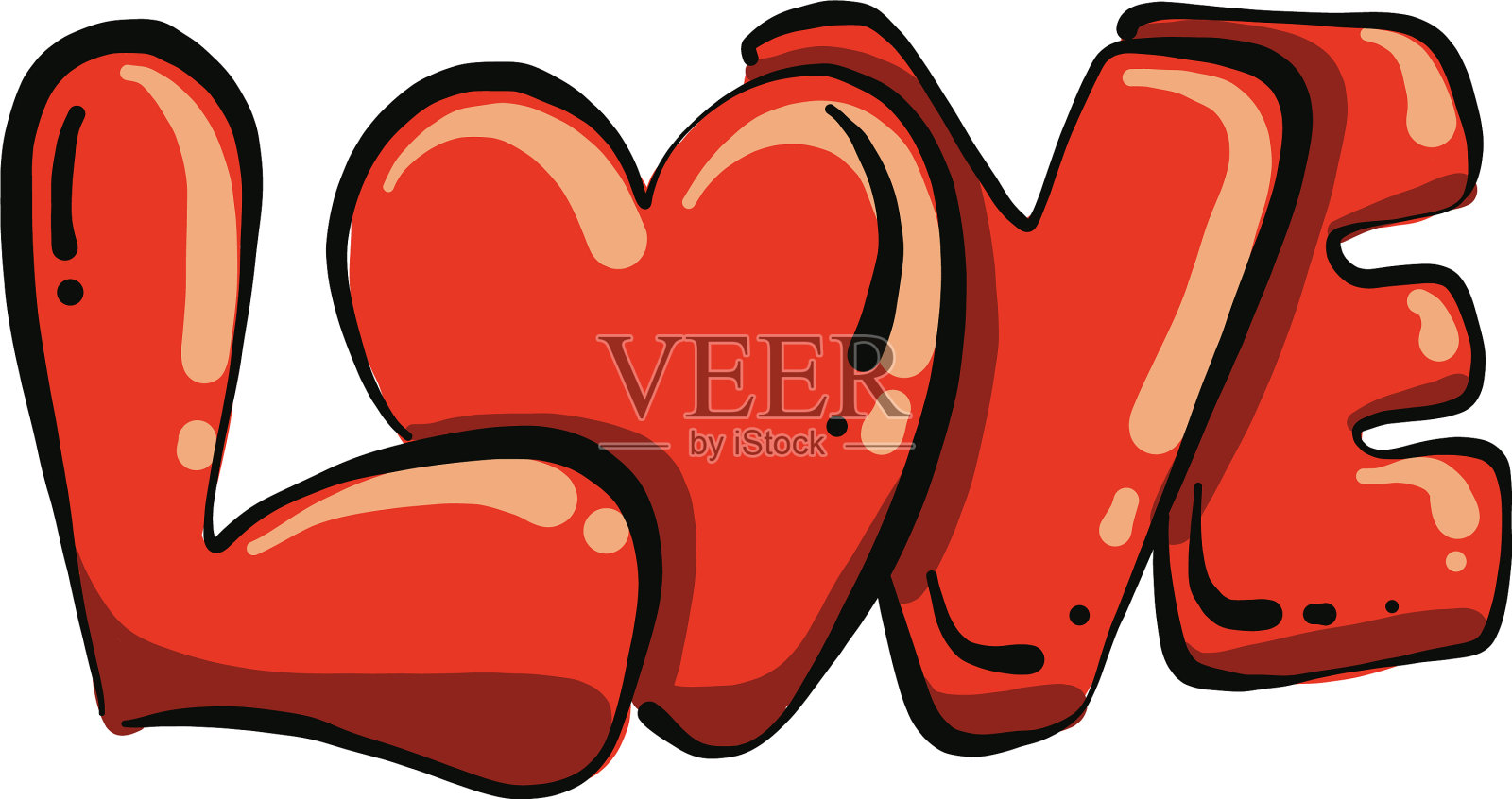 白色背景上的爱情标志插画图片素材