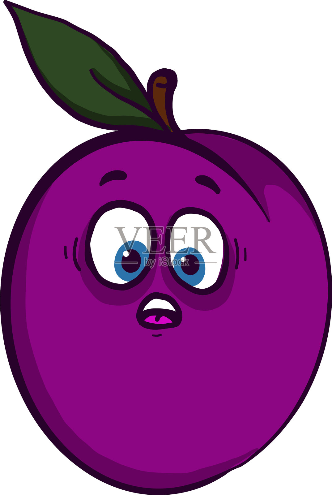 白色的背景上害怕的梅子设计元素图片