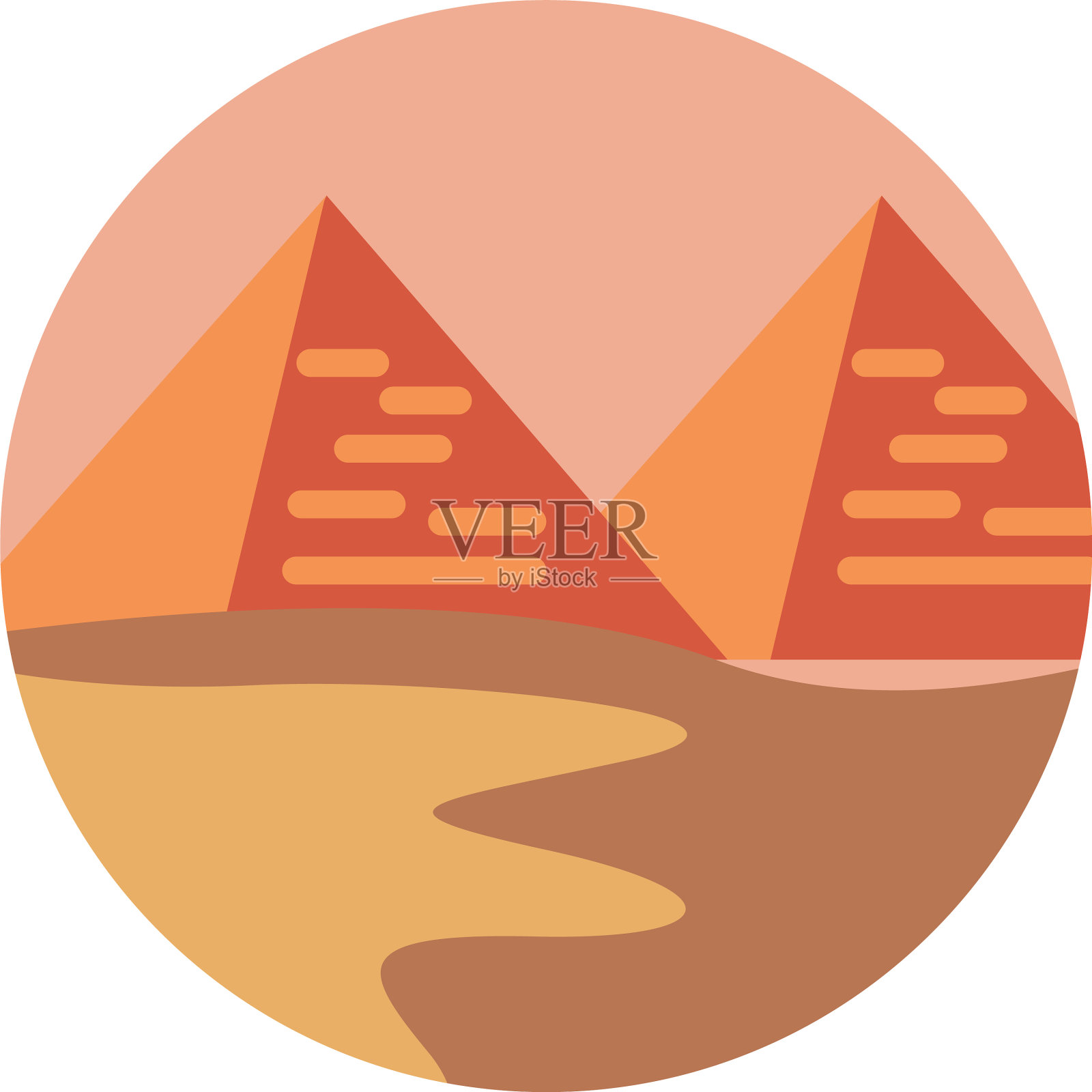 白色背景上的两座金字塔设计元素图片