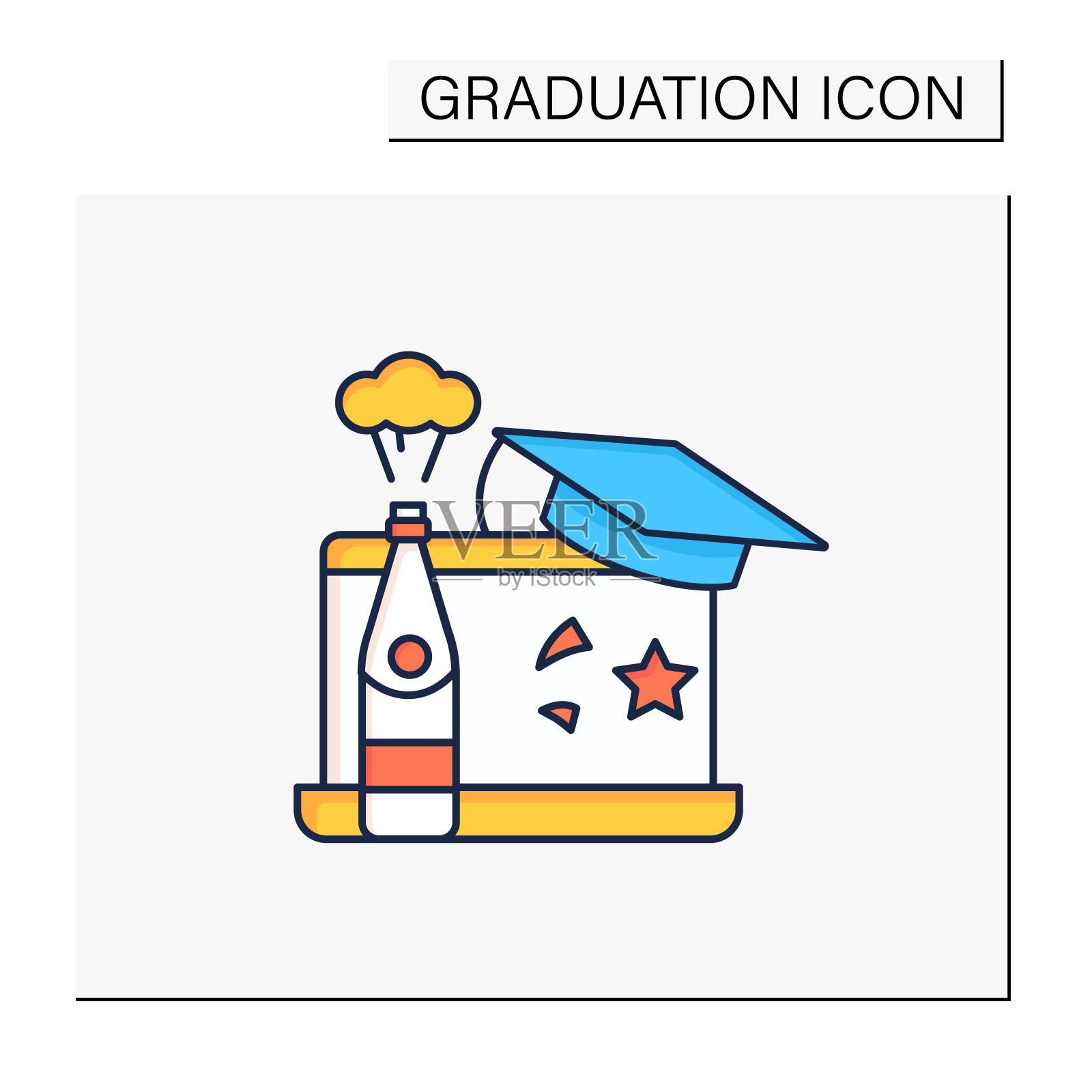 毕业在线派对颜色图标图标素材