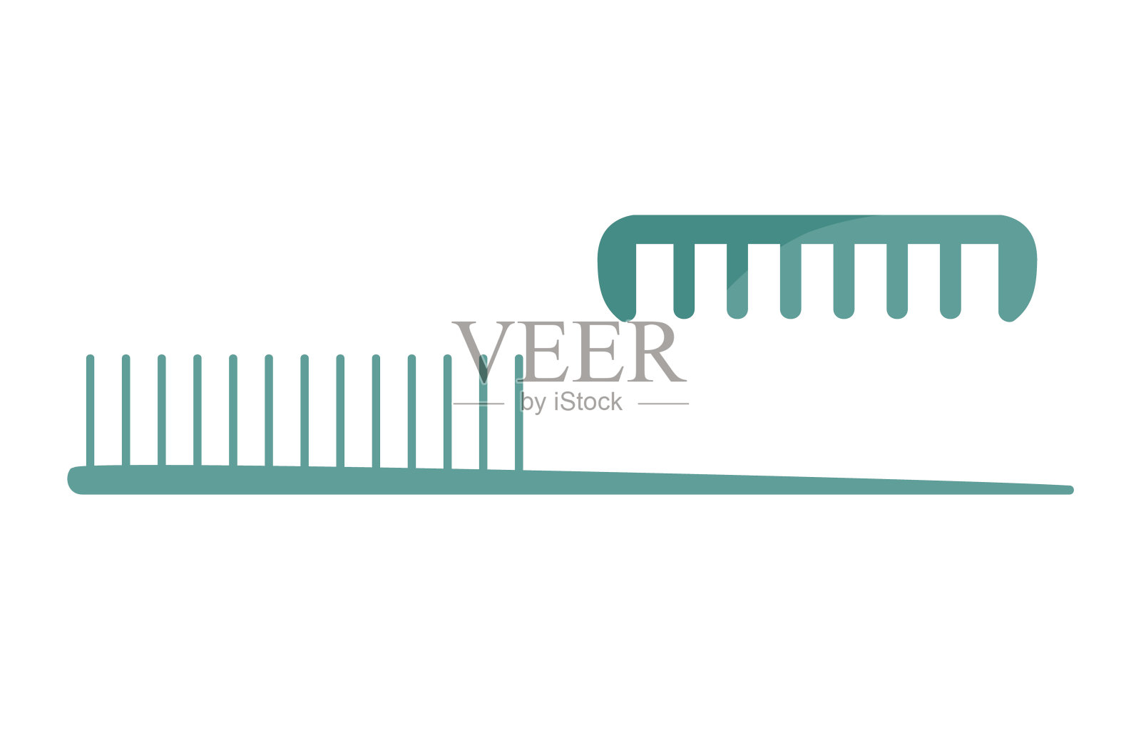 矢量插图梳子。对象孤立在白色背景，卡通风格插画图片素材