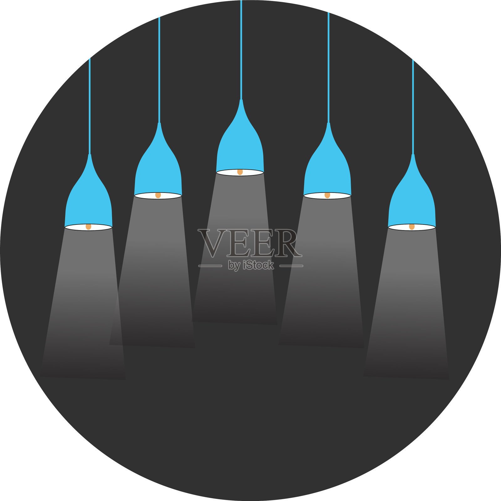 白色背景上的蓝色灯光设计元素图片