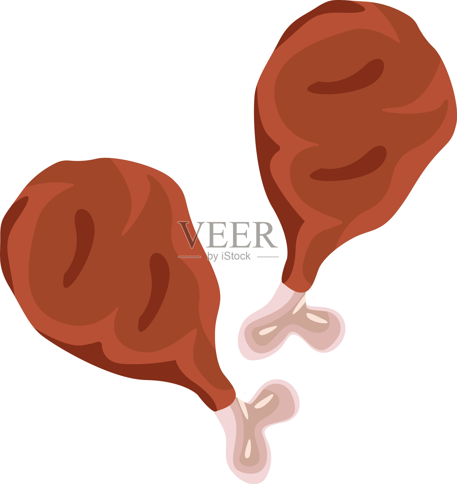 白色背景上的两个鸡鼓设计元素图片