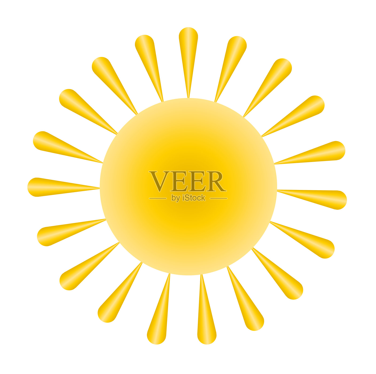 一个太阳的标志，带有泪光插画图片素材