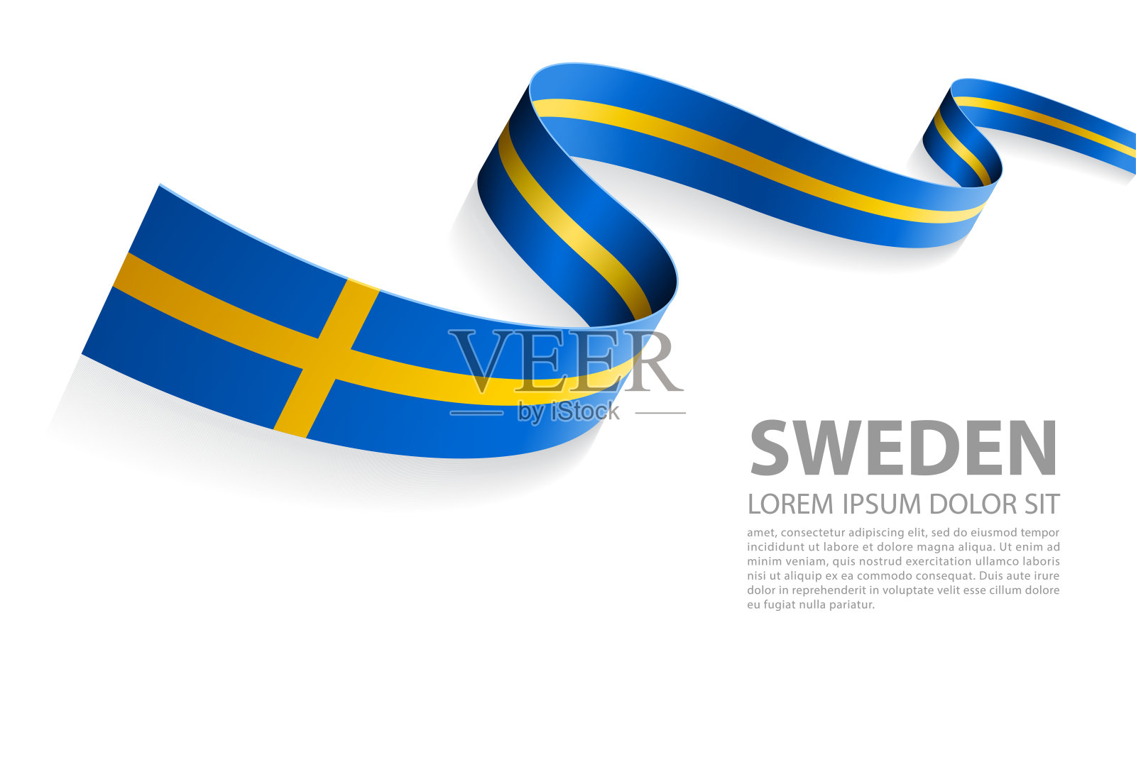 矢量旗帜与瑞典国旗颜色插画图片素材